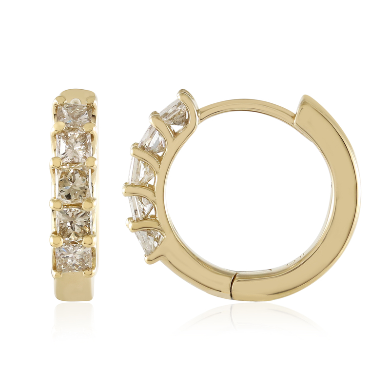 I2 Schokoladen-Diamant-Goldohrringe I2 Schokoladen-Diamant-Goldohrringe