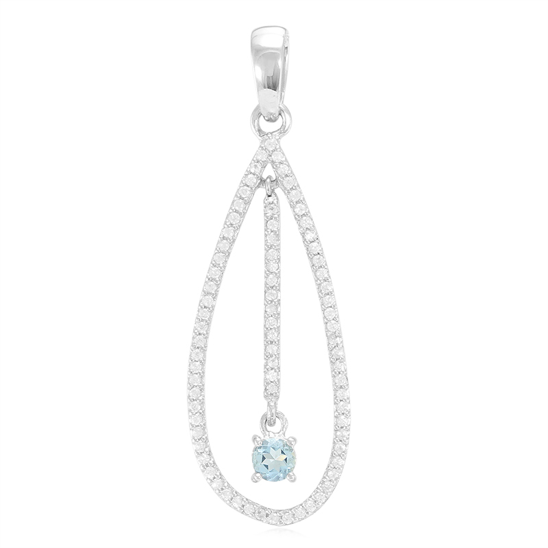 Santa Maria-Aquamarin-Silberanhänger