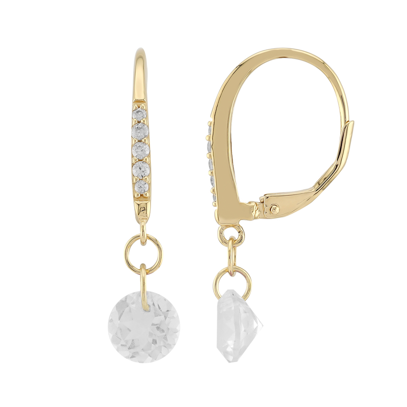 Weißer Topas-Silberohrringe