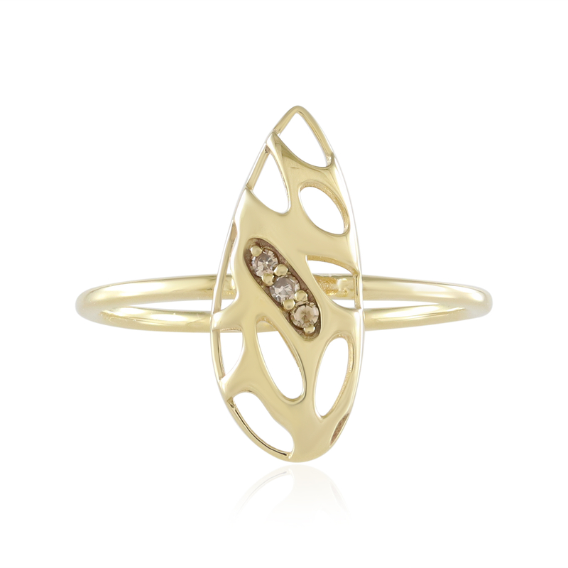 I2 Champagner-Diamant-Goldring (Ornaments by de Melo)