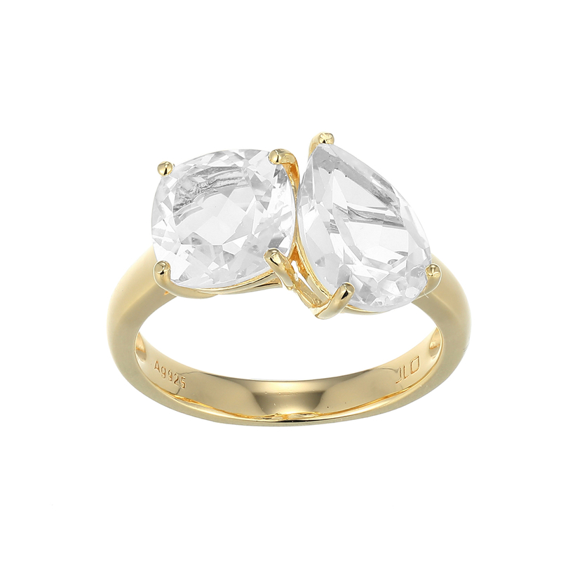 Weißer Topas-Silberring