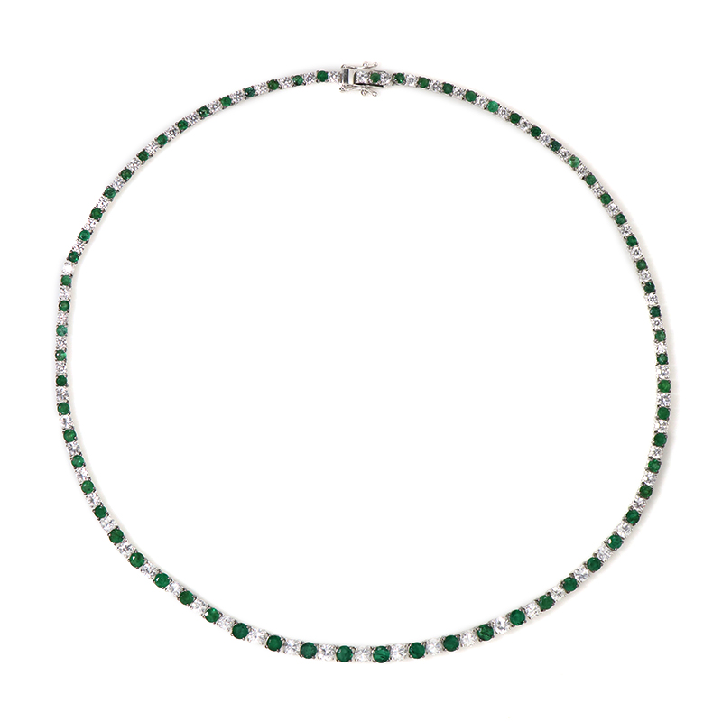 Sambia-Smaragd-Silbercollier (Gems en Vogue)