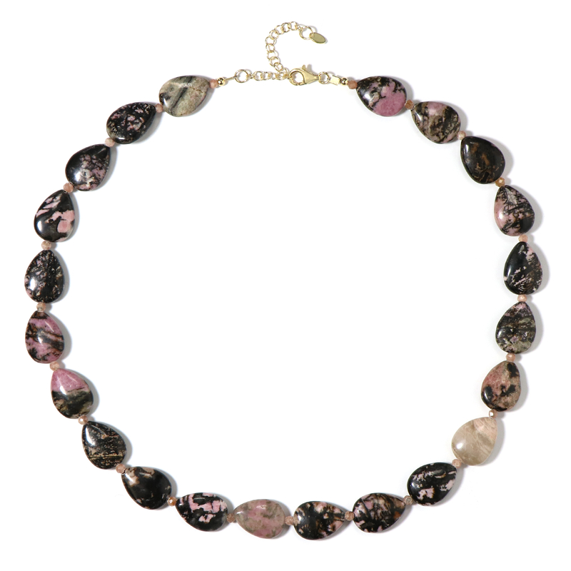 Rhodonit-Silberhalskette