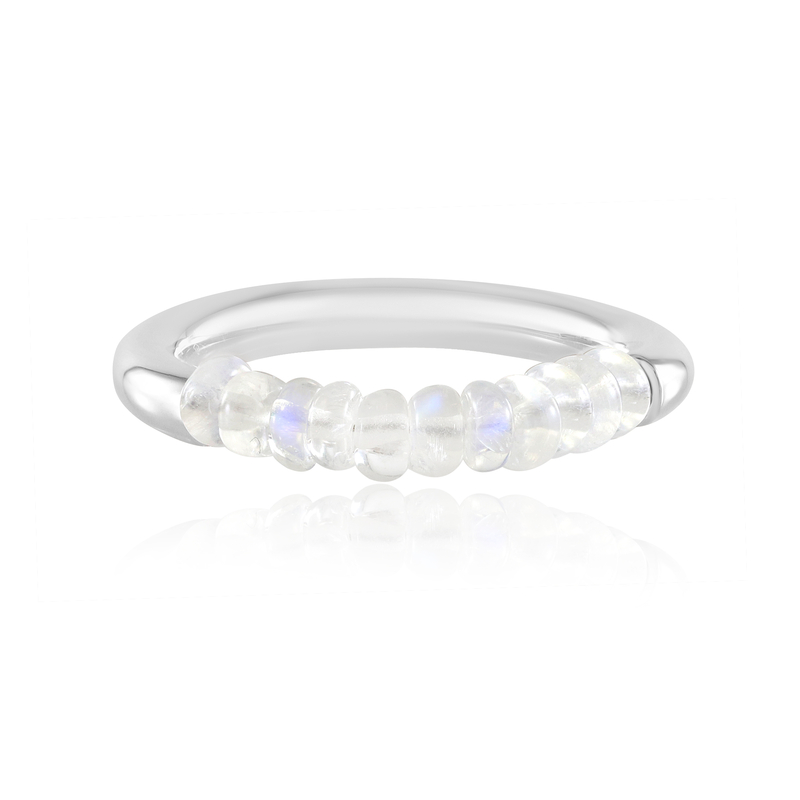 Regenbogen-Mondstein-Silberring (MONOSONO COLLECTION)