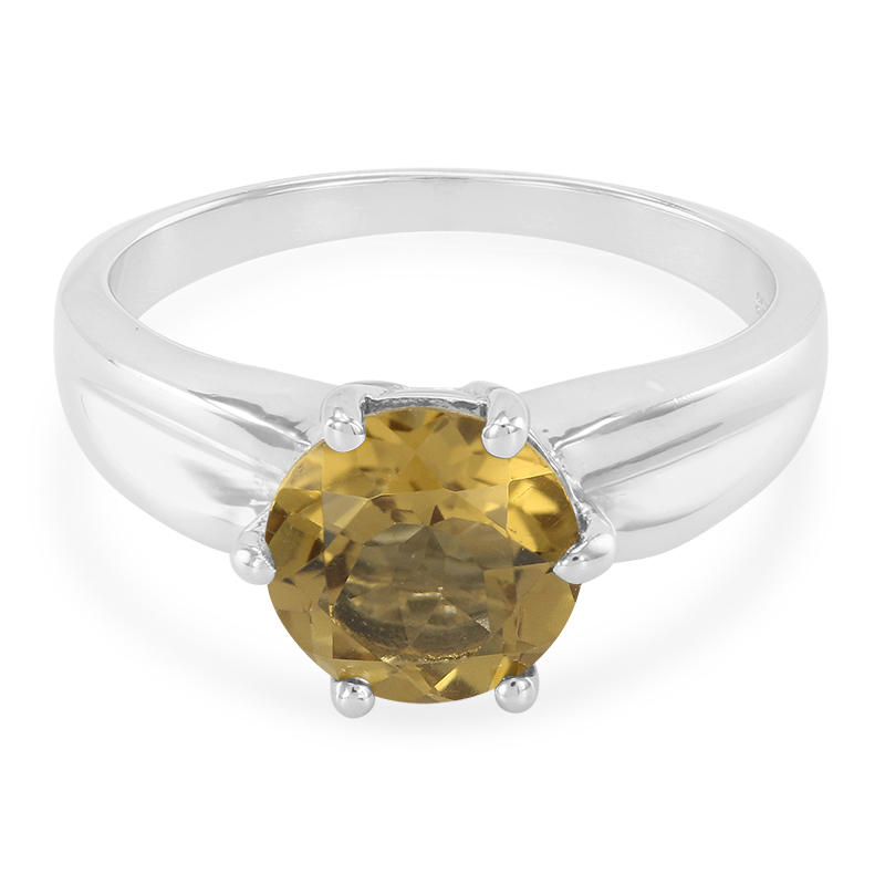 Champagner-Quarz-Silberring Champagner-Quarz-Silberring