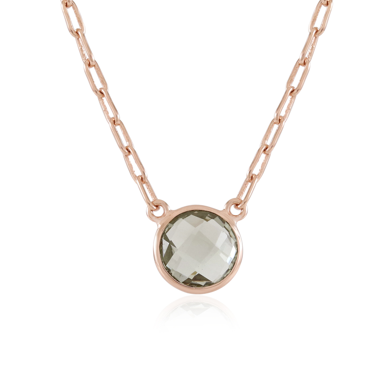 Grüner Amethyst-Silbercollier (Adela Silber)