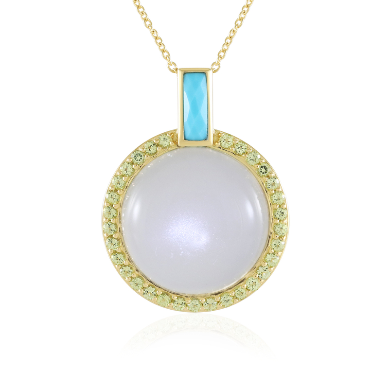 Weißer Mondstein-Silberhalskette (KM by Juwelo) Weißer Mondstein-Silberhalskette (KM by Juwelo)