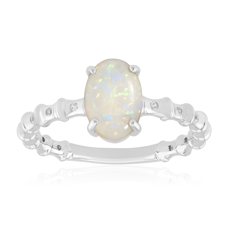 Australischer Opal-Silberring