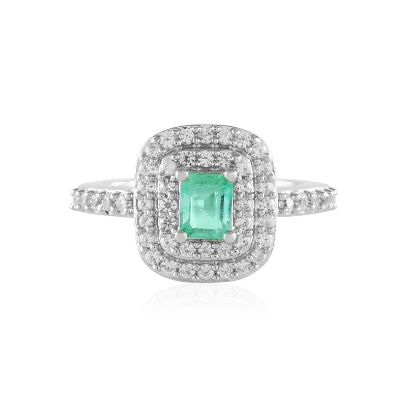 Russischer Smaragd-Silberring