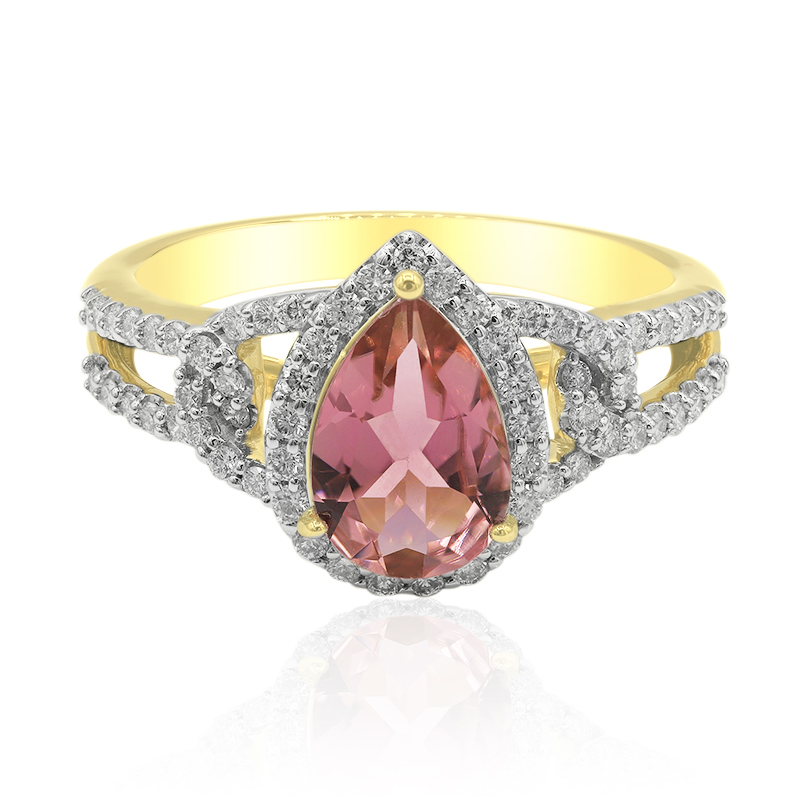 Brasilianischer Pinkfarbener Turmalin-Goldring (Annette) Brasilianischer Pinkfarbener Turmalin-Goldring (Annette)