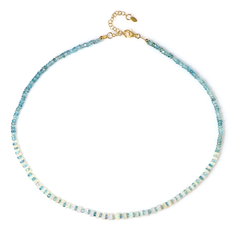 Edelstein-Silberhalskette