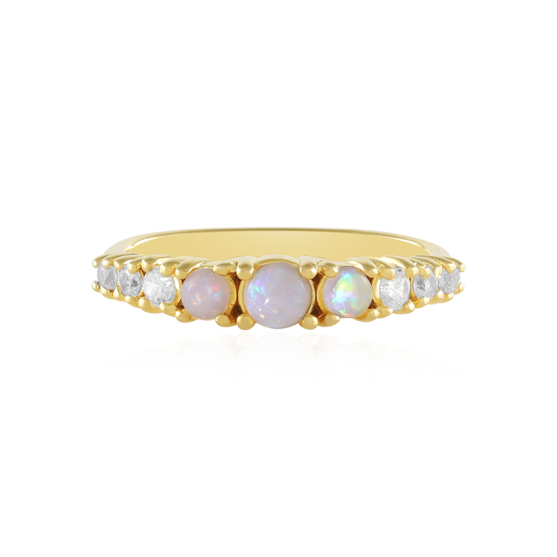 Australischer Opal-Silberring