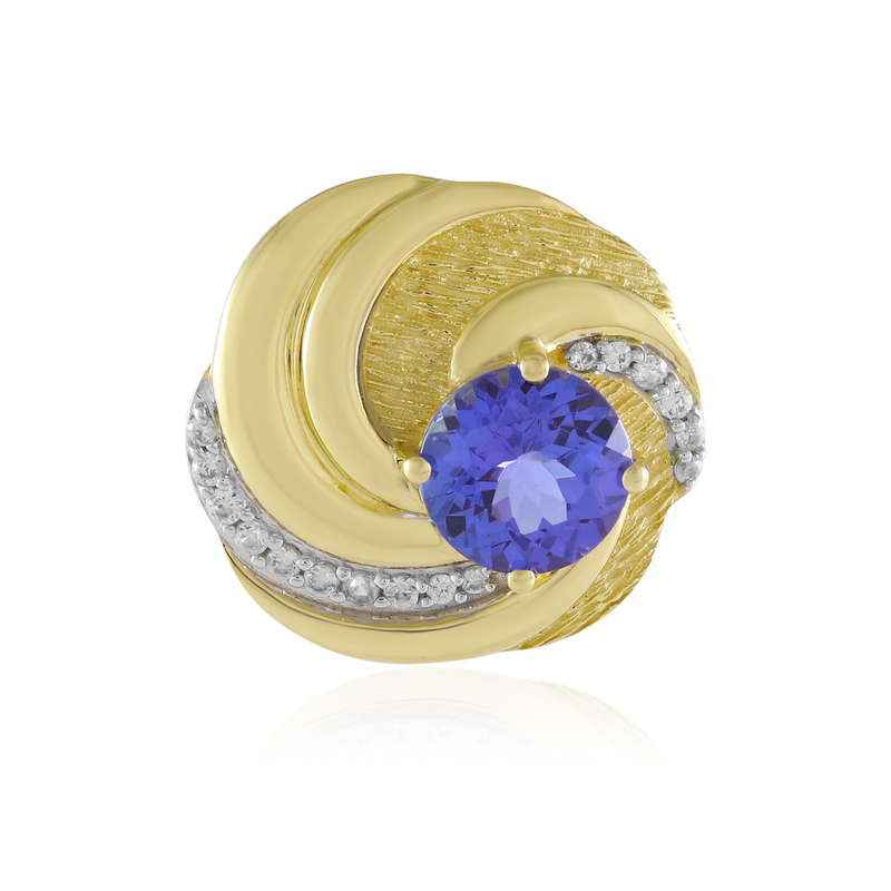 AAA-Tansanit-Goldanhänger (de Melo)