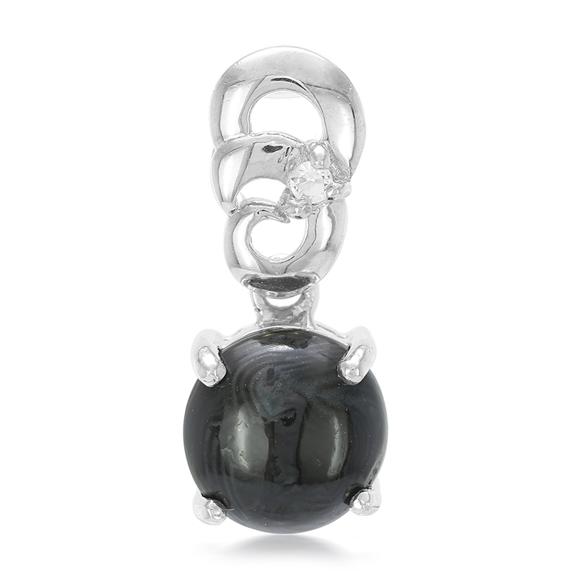 Psilomelan-Silberanhänger