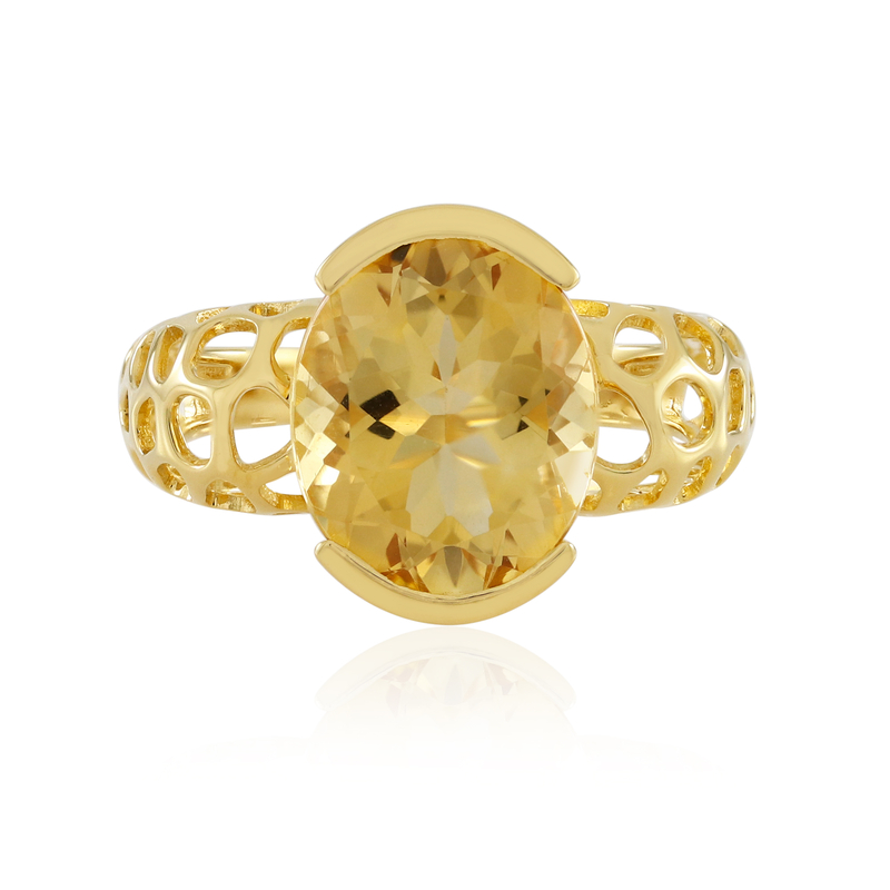 Citrin-Silberring (Ornaments by de Melo)