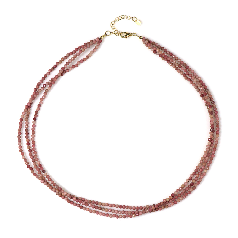 Rhodonit-Silberhalskette