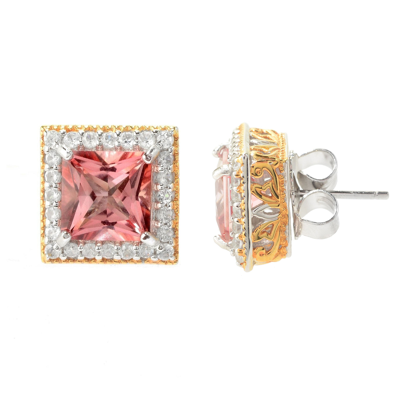 Morganitfarbener Topas-Silberohrringe (Gems en Vogue) Morganitfarbener Topas-Silberohrringe (Gems en Vogue)