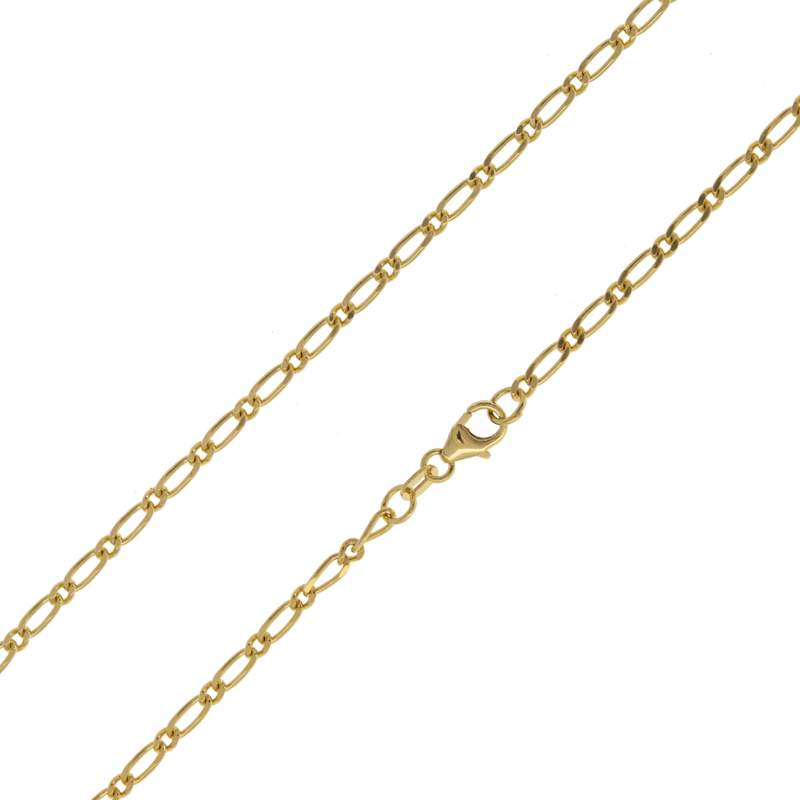 Silber-Figarokette – 5,31 g – 45 cm – vergoldet