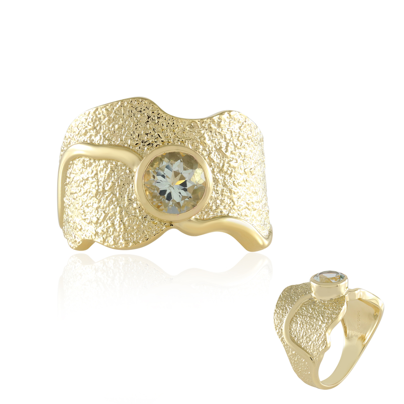 Grüner Amethyst-Silberring (MONOSONO COLLECTION)