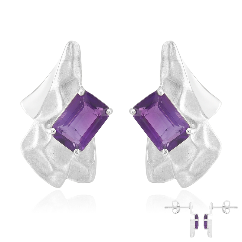 Uruguay-Amethyst-Silberohrringe (Pallanova)