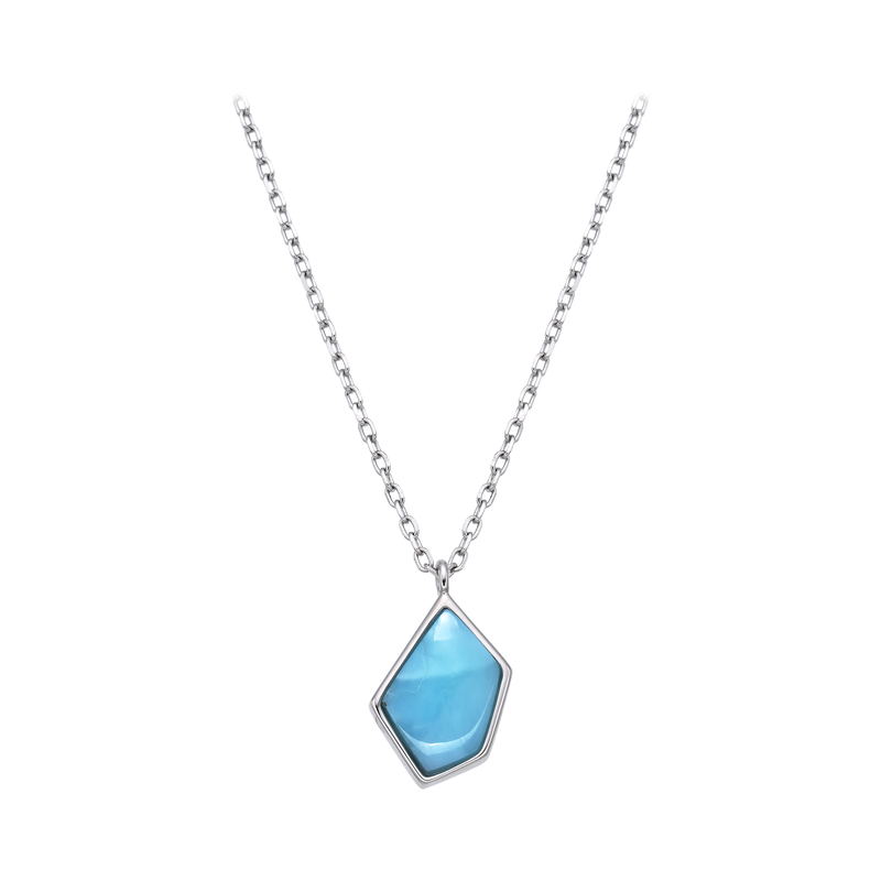Larimar-Silberhalskette