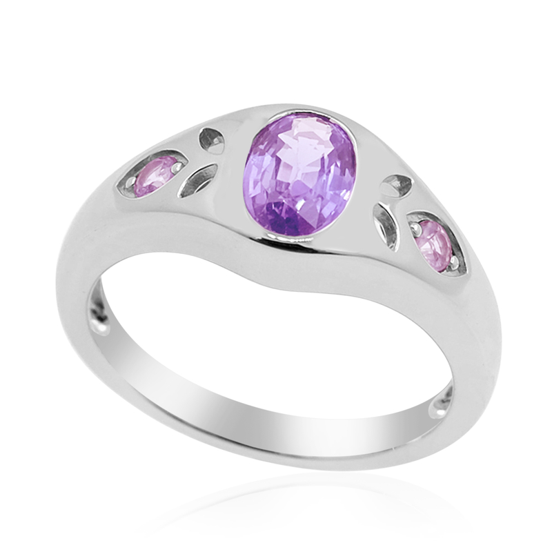 Purpurfarbener Ceylon-safir-silverring från Juwelo