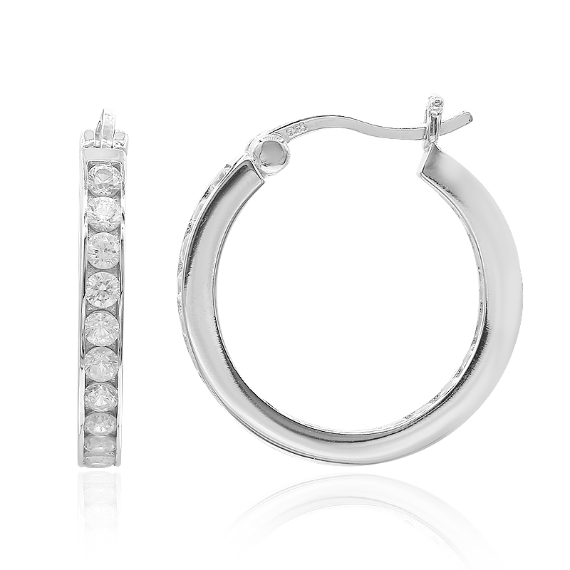 Zirkon-Silberohrringe