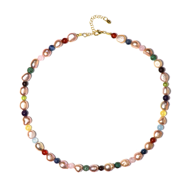 Edelstein-Silberhalskette Edelstein-Silberhalskette