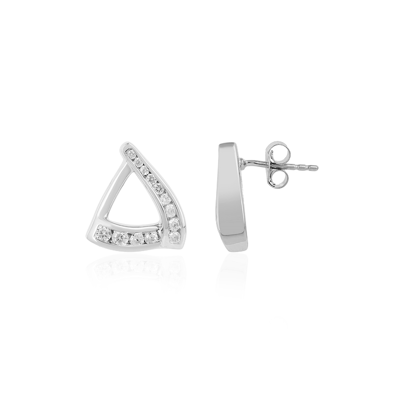 Zirkon-Silberohrringe