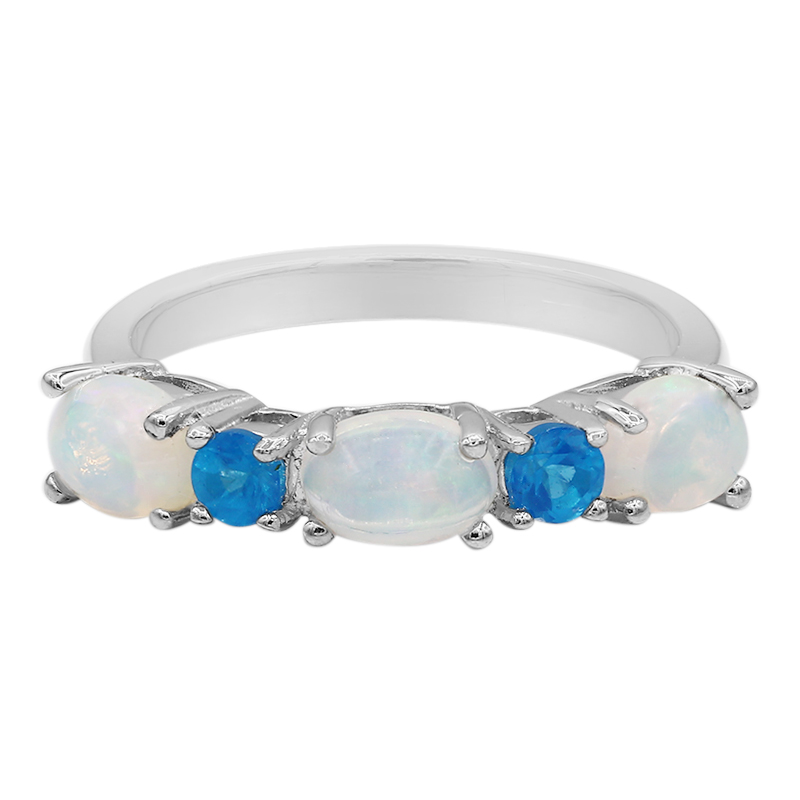Weißer Opal-Silberring
