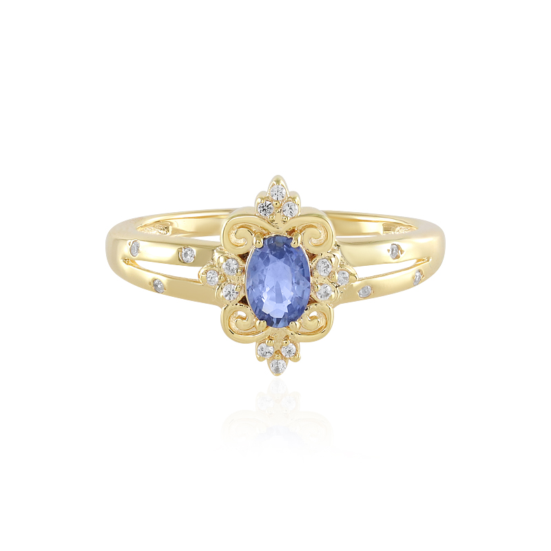 Nicht erhitzter Blauer Ceylon-Saphir-Silberring Nicht erhitzter Blauer Ceylon-Saphir-Silberring