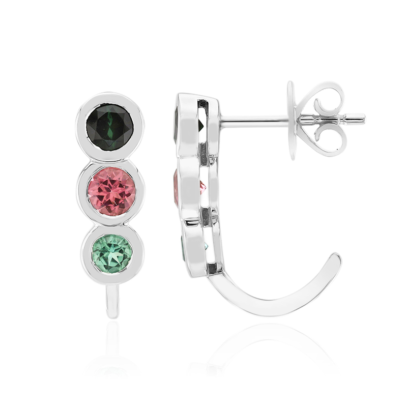 Brasilianischer Turmalin-Silberohrringe (Pallanova) Brasilianischer Turmalin-Silberohrringe (Pallanova)