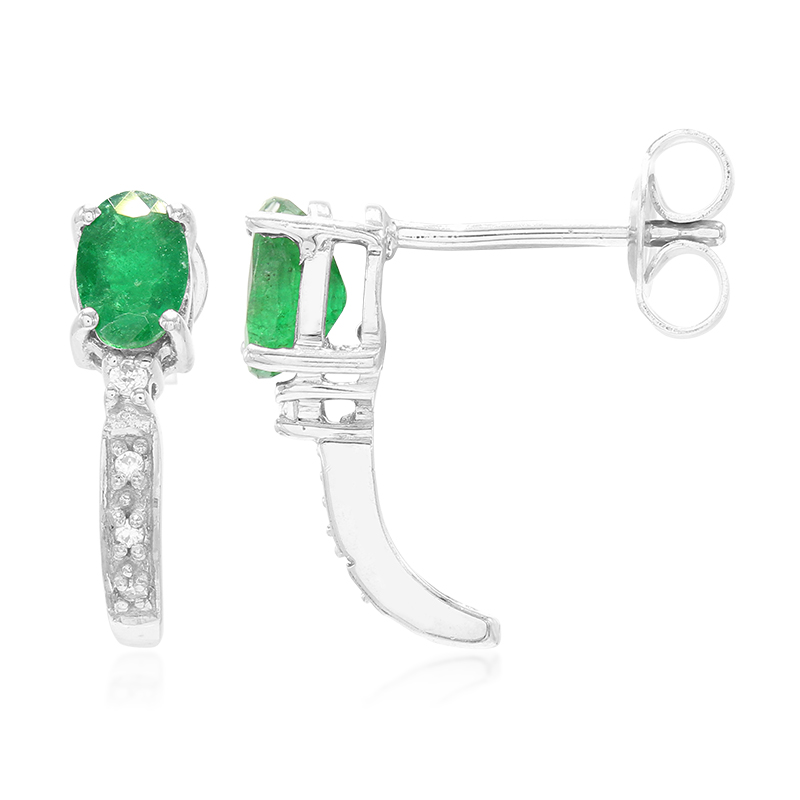 Bahia-Smaragd-Silberohrringe