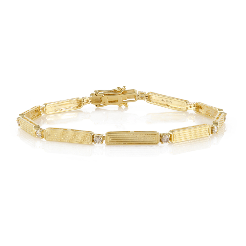 I2 Schokoladen-Brillant-Silberarmband