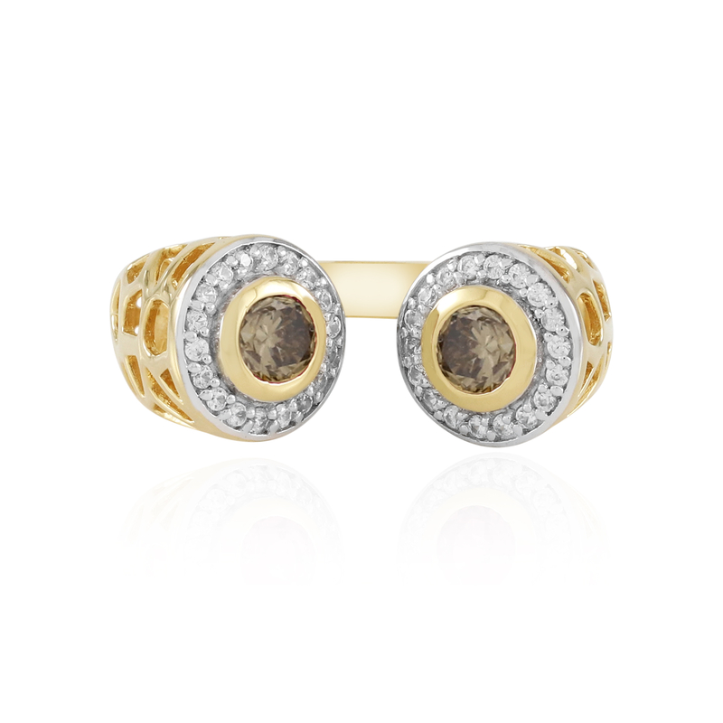 I2 Champagner-Brillant-Silberring (Ornaments by de Melo)