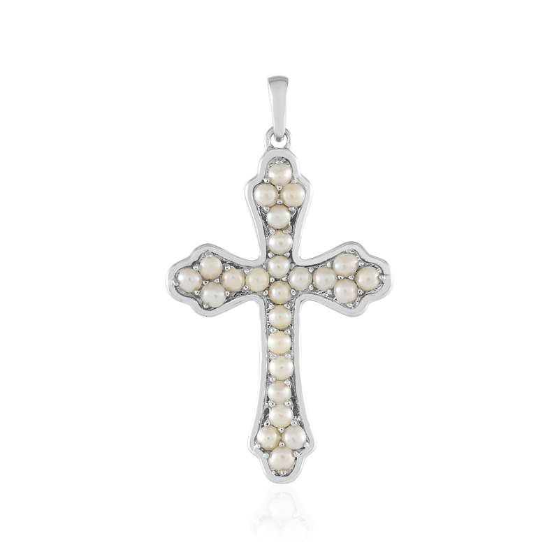 Weiße Süßwasserzuchtperlen-Silberanhänger