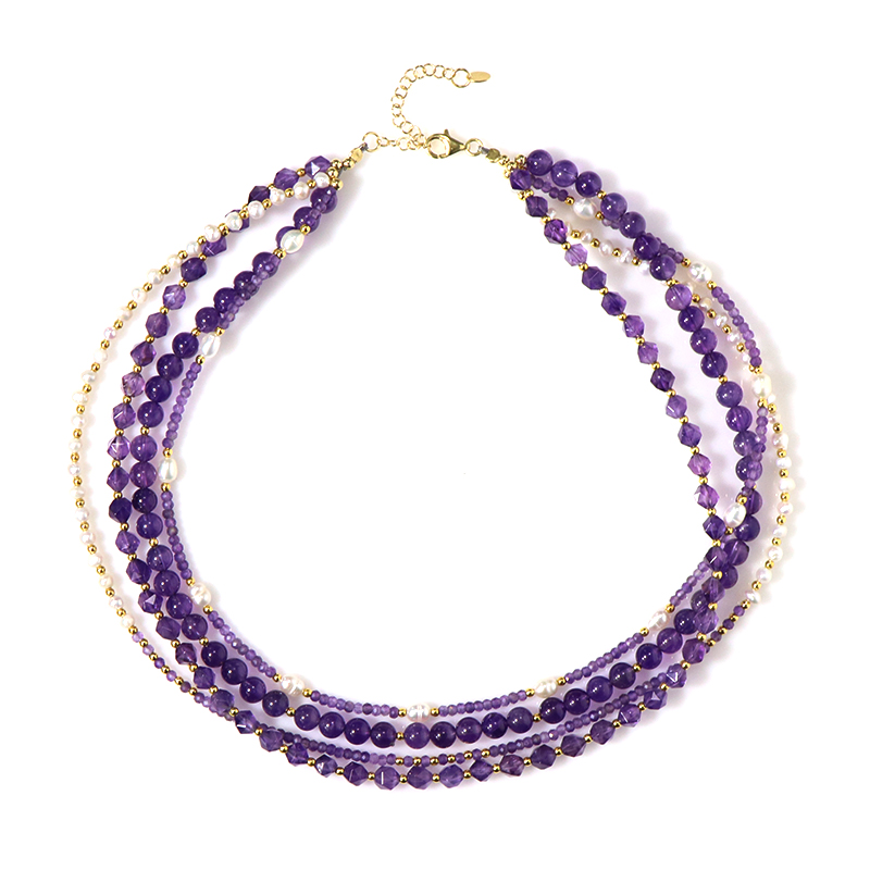 Edelstein-Silberhalskette (Riya)