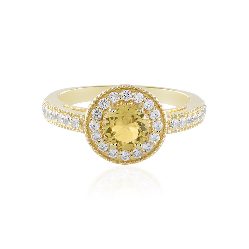 Gelber Beryll-Silberring