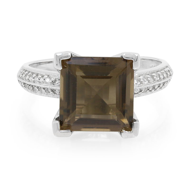 Rauchquarz-Silberring