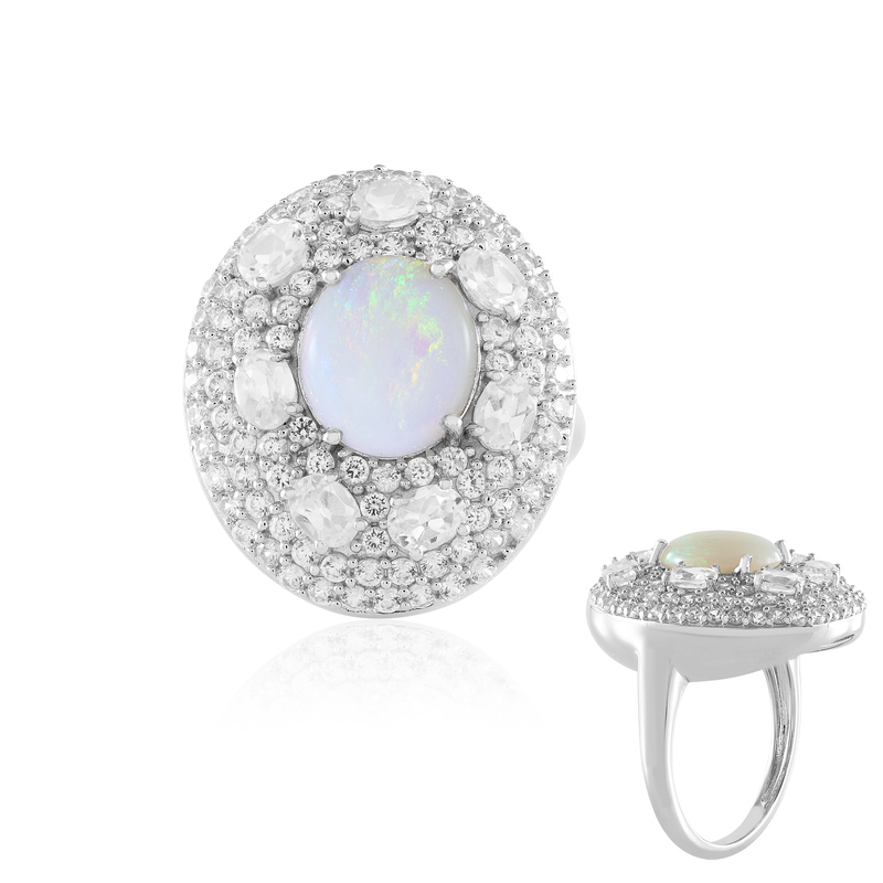 Australischer Opal-Silberring