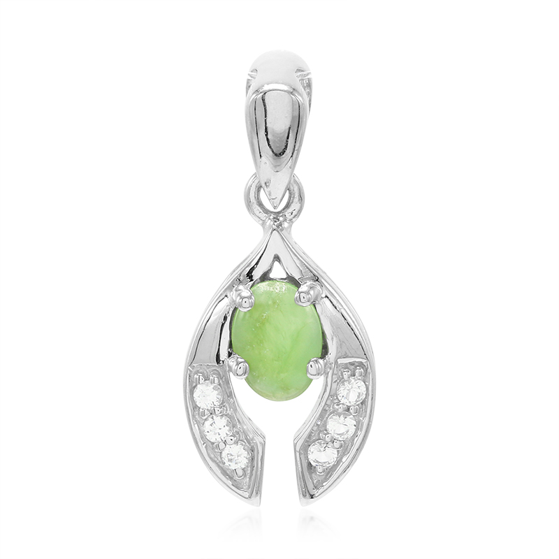 Kaiserlicher Chrysopras-Silberanhänger Kaiserlicher Chrysopras-Silberanhänger