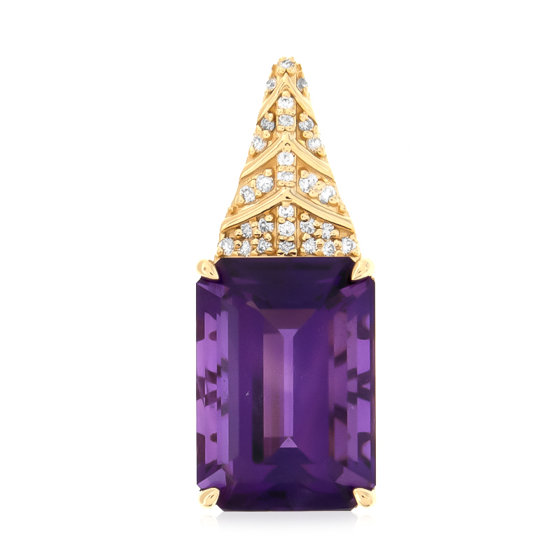 Sambia-Amethyst-Goldanhänger (de Melo) Sambia-Amethyst-Goldanhänger (de Melo)
