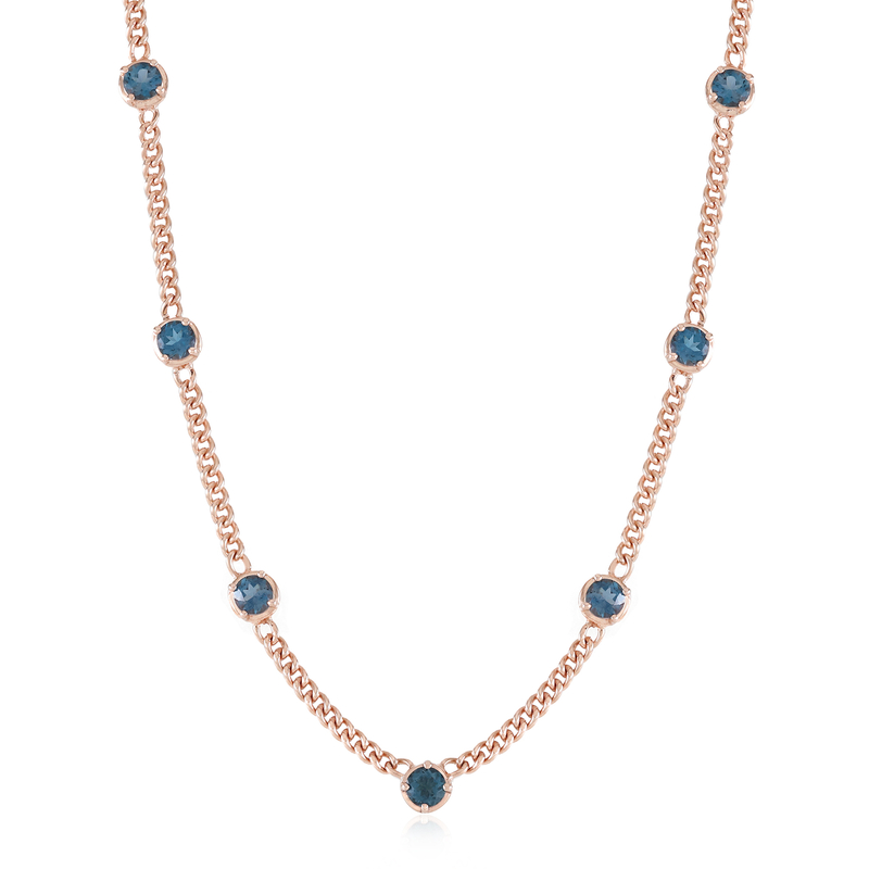 Londonblauer Topas-Silbercollier (Adela Silber)
