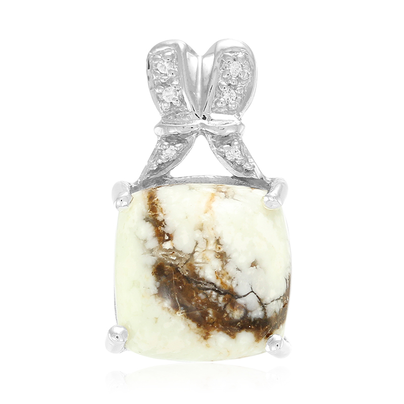 Magnesit-Silberanhänger