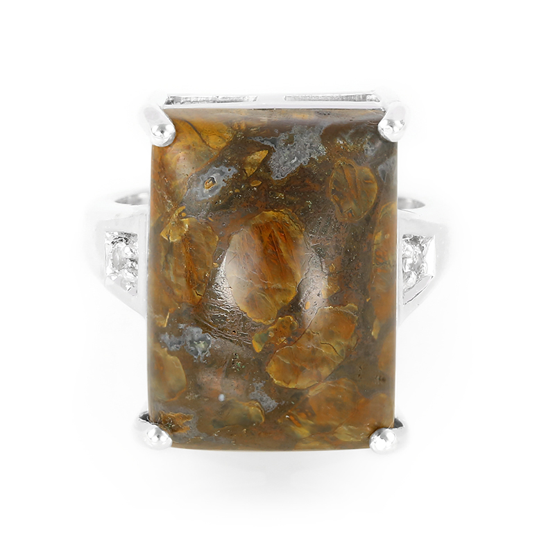 Dinosaurier-Quarz-Silberring