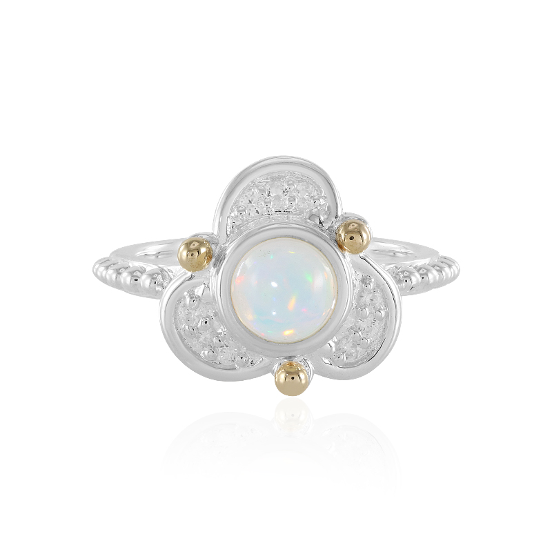 Welo-Opal-Silberring mit Gold (Granulieren) Welo-Opal-Silberring mit Gold (Granulieren)