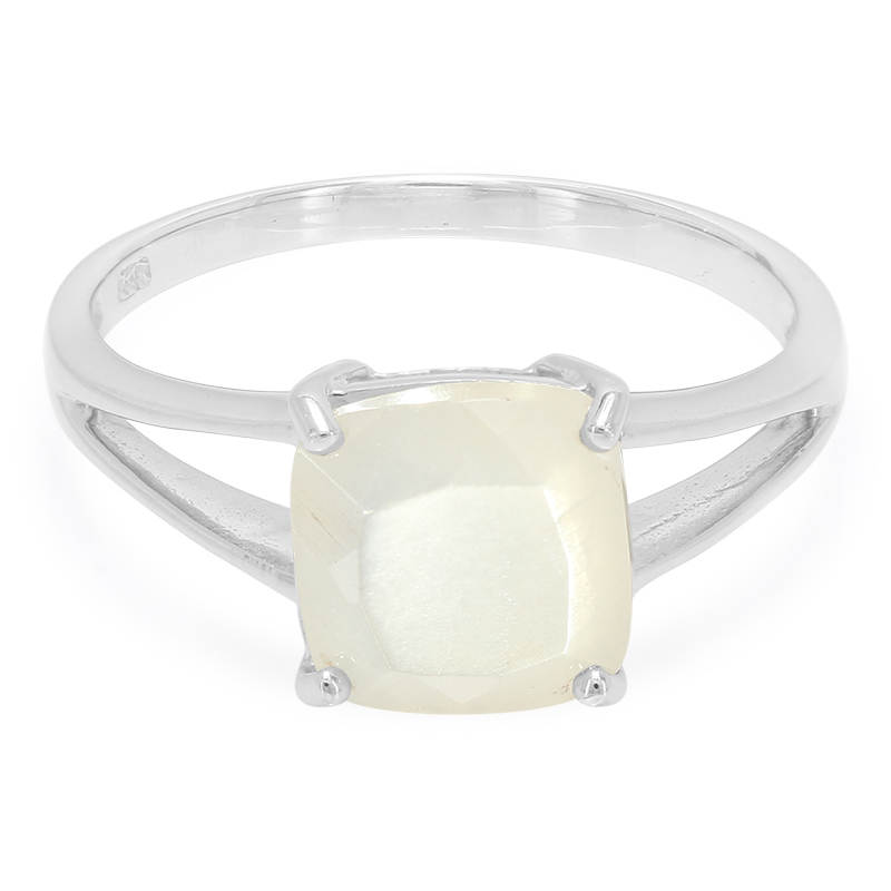 Weißer Mondstein-Silberring