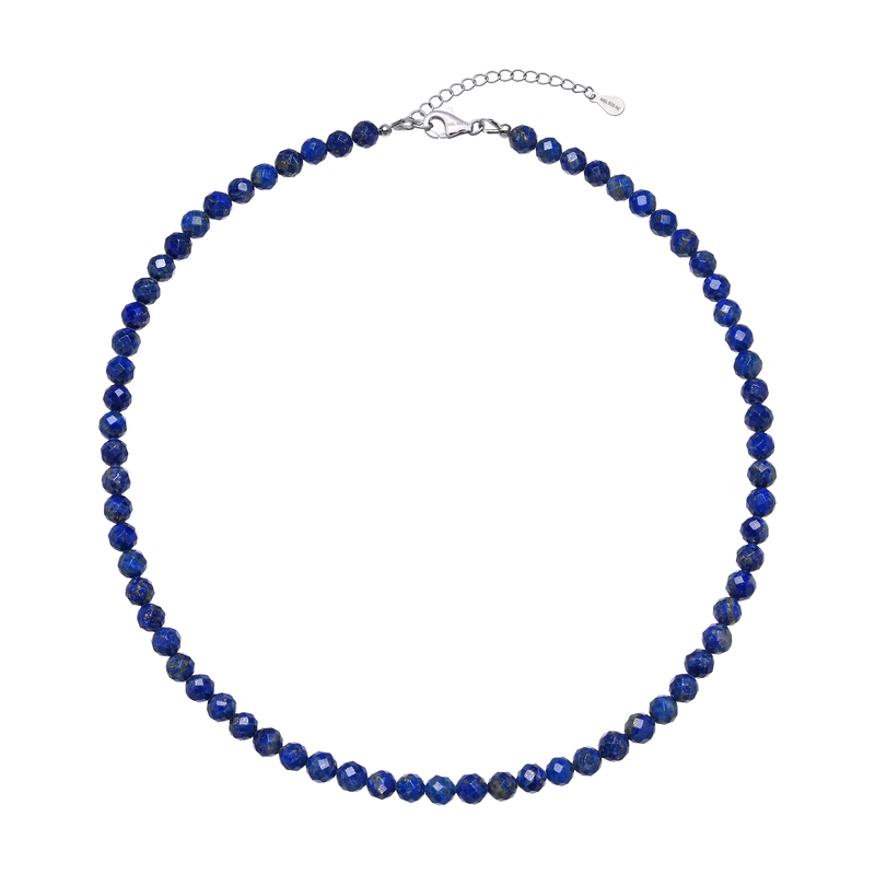 Lapislazuli-Silberhalskette