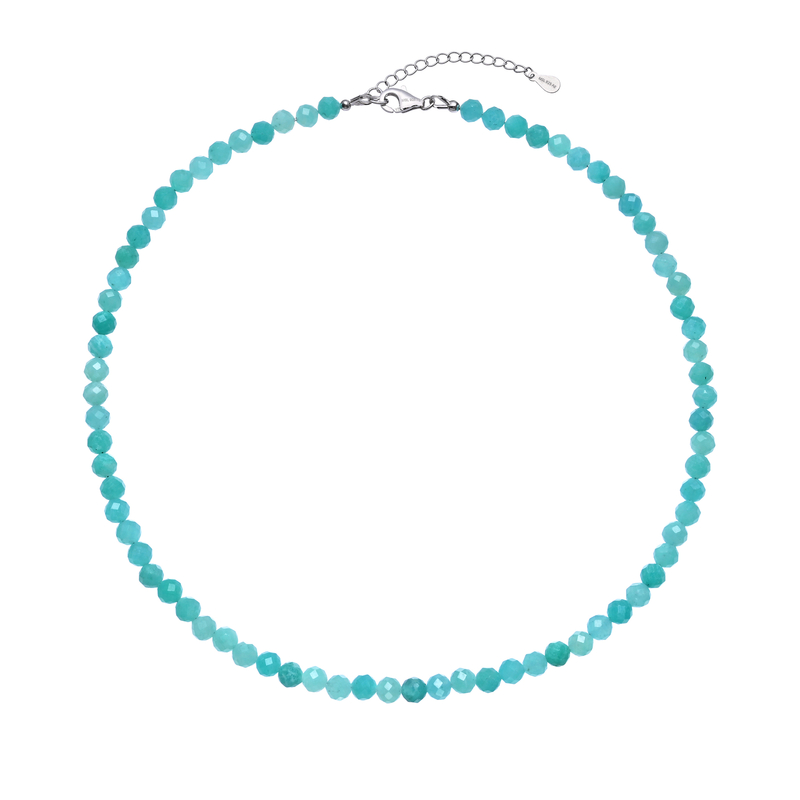 Amazonit-Silberhalskette