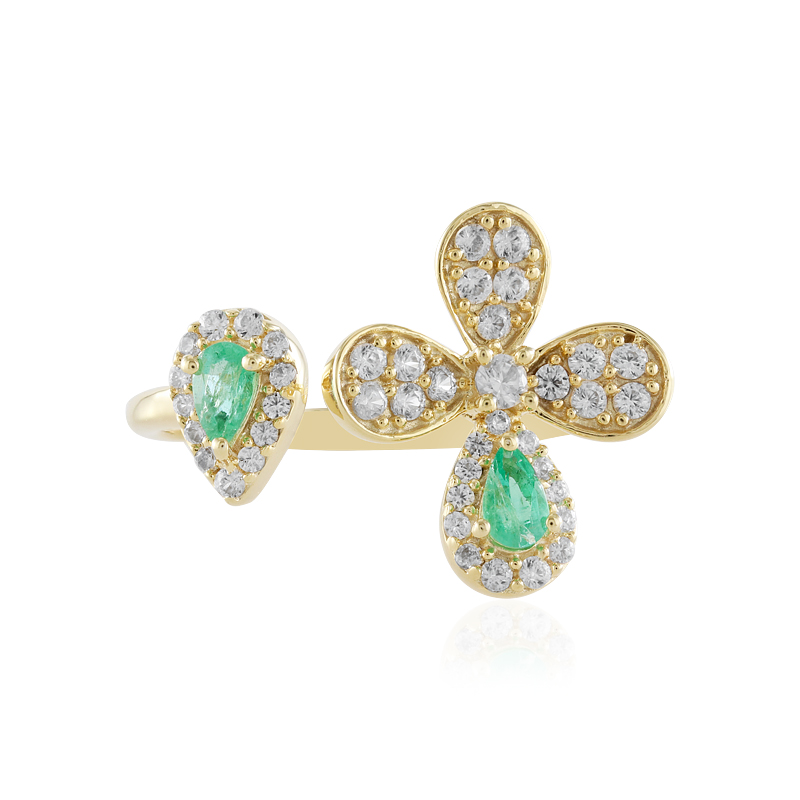 Russischer Smaragd-Silberring Russischer Smaragd-Silberring